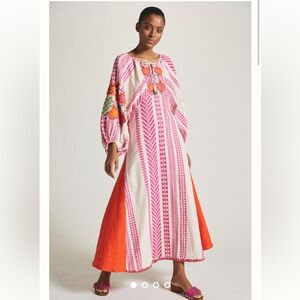 FARM RIO JACQUARD EMBROIDERED MAXI DRESS Size Small New without tags